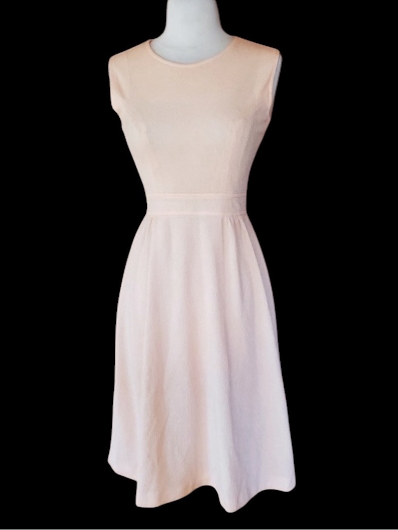 Vintage Pale Peach Fit N Flare Dress